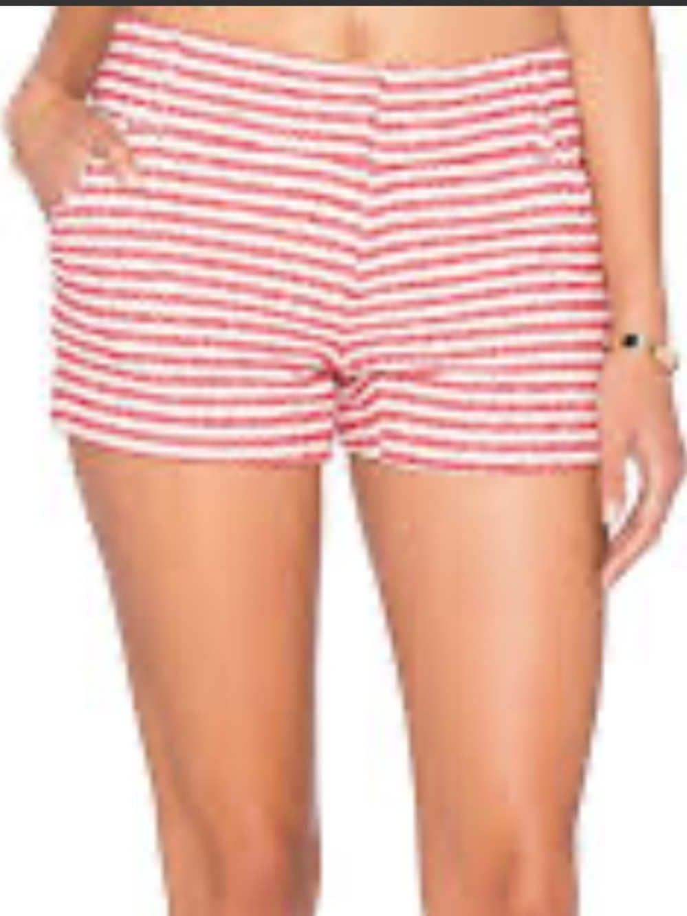 ALICE + OLIVIA Cady Short in Stripes Red and White Size 2